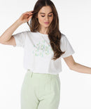 Blocks Print T-Shirt - Off White/green