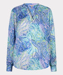 BaysideLeaves Print VNeck Blouse - Print