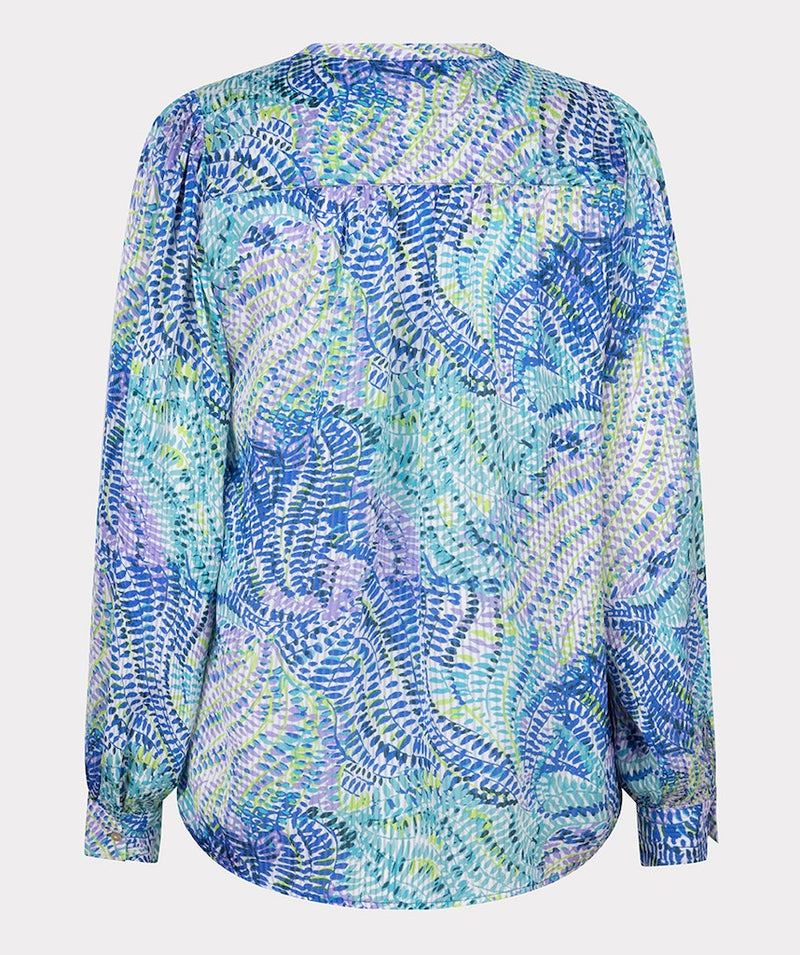 BaysideLeaves Print VNeck Blouse - Print
