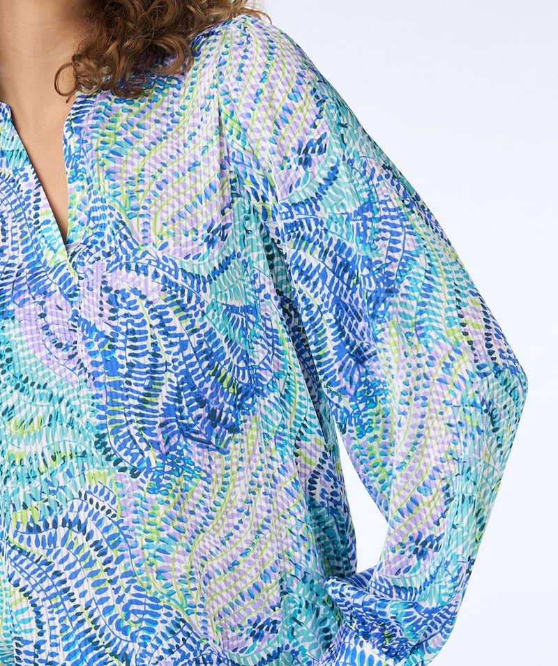 BaysideLeaves Print VNeck Blouse - Print