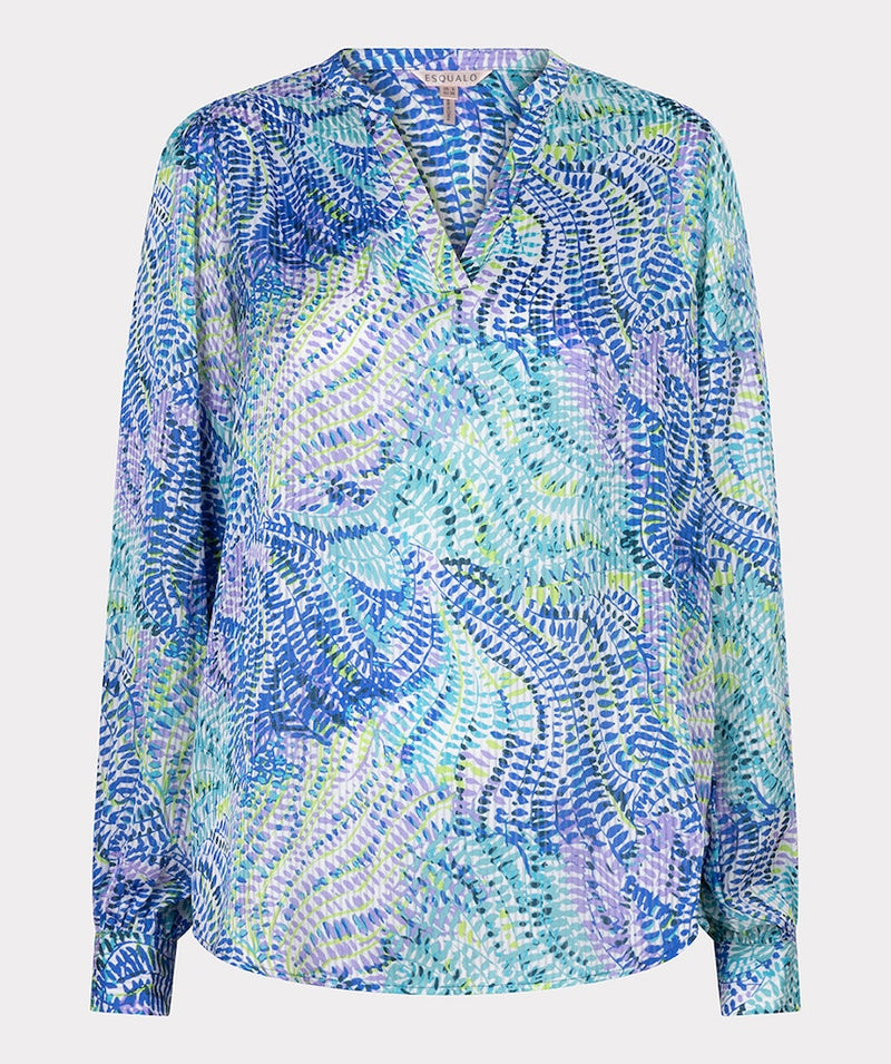 BaysideLeaves Print VNeck Blouse - Print