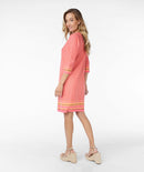 Beads V Neck Dress - Print