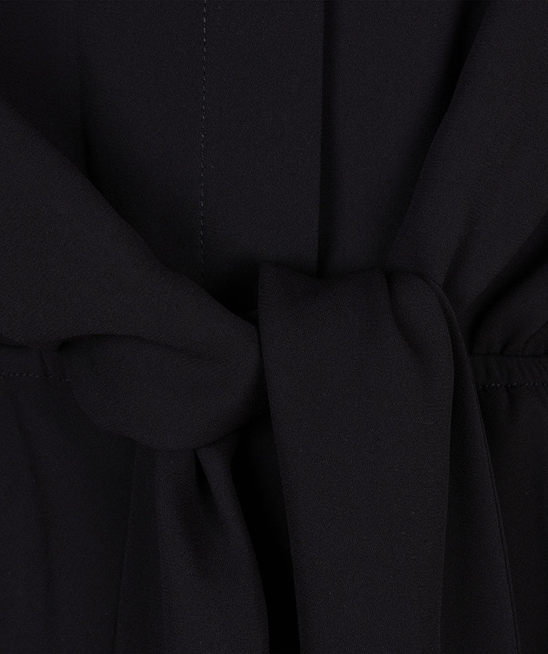 Knot Short Sleeve Dress - Black