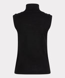 Sleeveless High Neck Jumper - Black