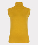 Sleeveless High Neck Jumper - Golden Olive