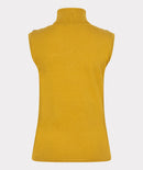 Sleeveless High Neck Jumper - Golden Olive