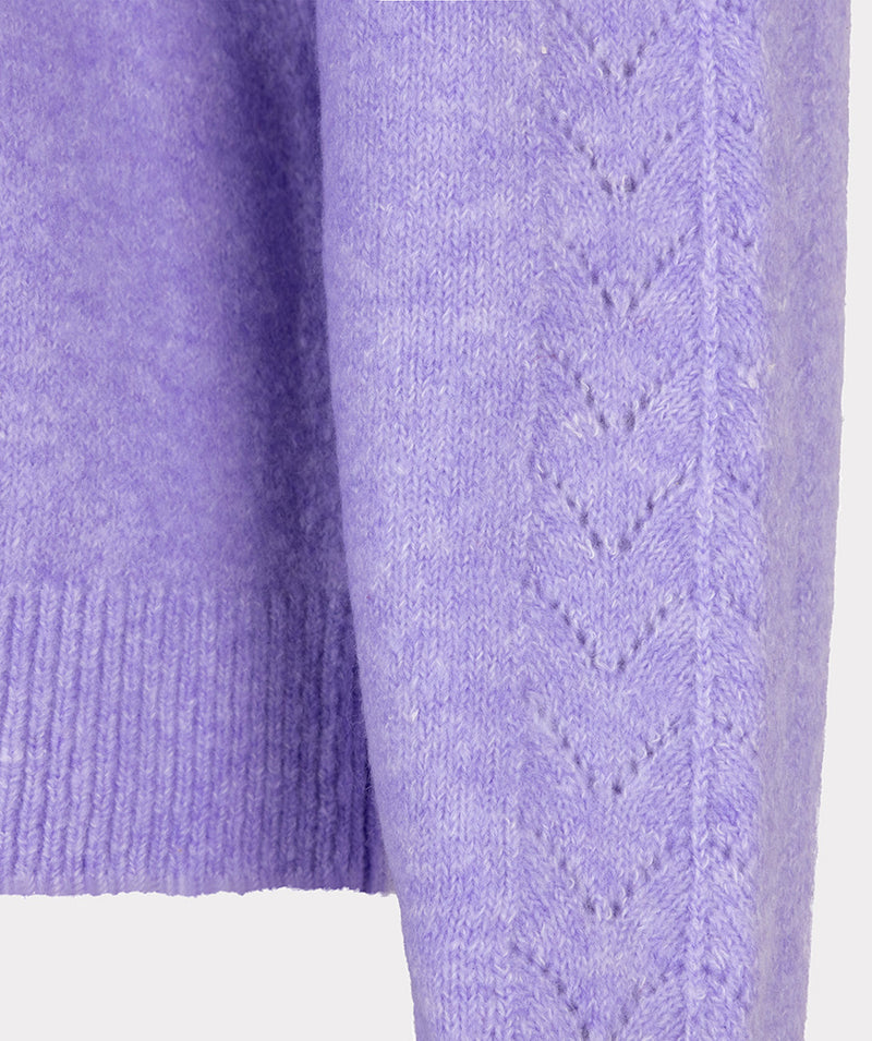 Ajour Raglan Jumper - Light Violet