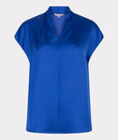 Sleeveless V Neck Top - Lapis Blue
