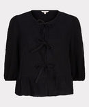 3D Embroidery Blouse - Black