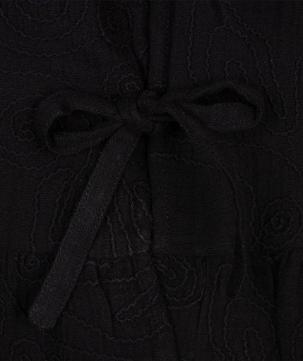 3D Embroidery Blouse - Black