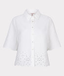 Embroidery Cropped Blouse - Off White