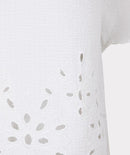 Embroidery Cropped Blouse - Off White