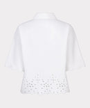Embroidery Cropped Blouse - Off White