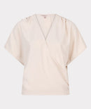 Overlap Crinkle Top - Sand