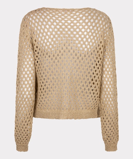 Button Lurex Cardigan - Gold