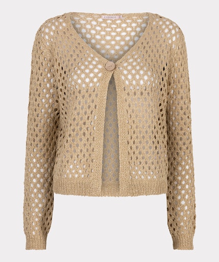 Button Lurex Cardigan - Gold