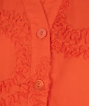 3D Circled Sleeveless Dress - Red Orange