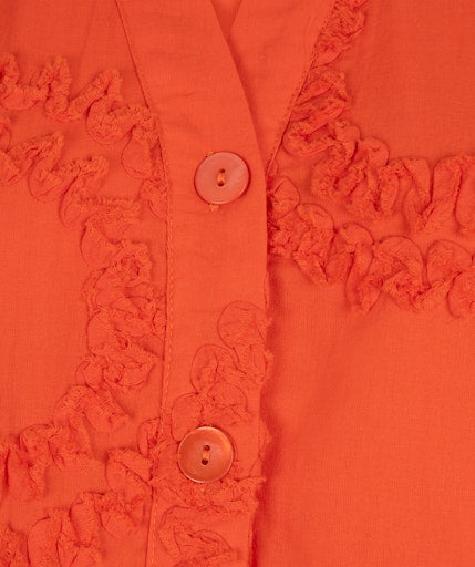 3D Circled Sleeveless Dress - Red Orange