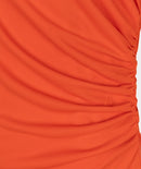 Sleeveless Long Dress - Red Orange