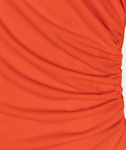 Sleeveless Long Dress - Red Orange