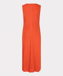 Sleeveless Long Dress - Red Orange