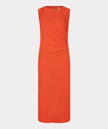Sleeveless Long Dress - Red Orange