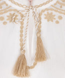 Embroidery Sleeveless Blouse - Offwhite/sand