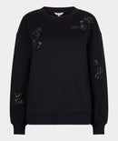 Embellished Round Neck Jumper - Black