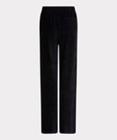 Velour Plisse Trousers - Black