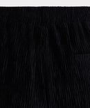Velour Plisse Trousers - Black