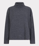 Merino Wool Turtle Neck Jumper - Dark Grey Melange