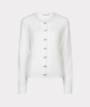 Bow Button Cardigan - Off White