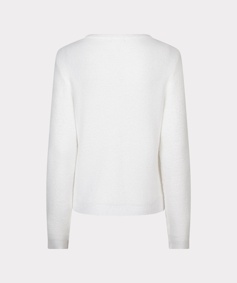 Bow Button Cardigan - Off White