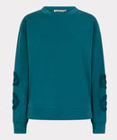 Embroidered Round Neck Jumper - Teal