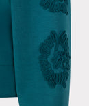 Embroidered Round Neck Jumper - Teal