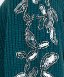 Ribbed Sequin Jumper - Teal