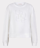 Flock Print Unique Sweatshirt - Off White