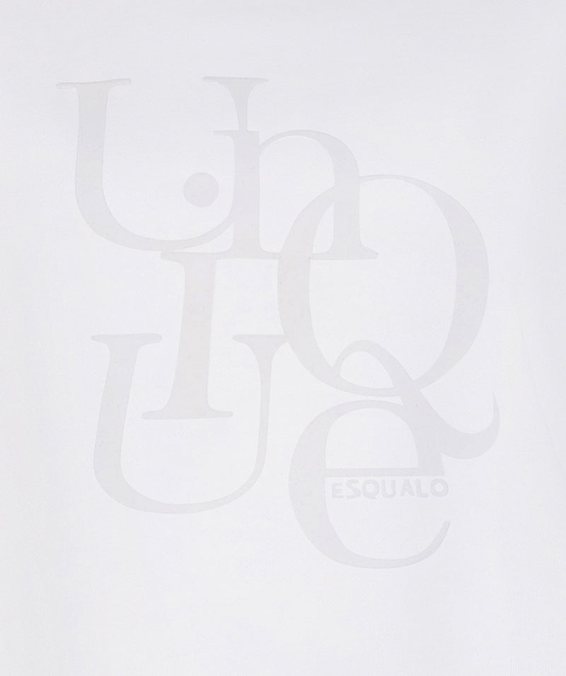 Flock Print Unique Sweatshirt - Off White