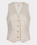 Linen Stripe Waistcoat - Sand