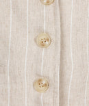 Linen Stripe Waistcoat - Sand