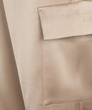Satin Cargo Trousers - Gold