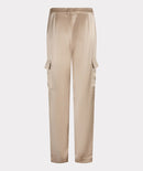 Satin Cargo Trousers - Gold