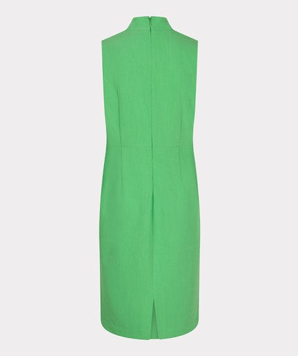 Sleeveless Shoulder Pleats Dress - Green