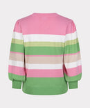 Striped Round Neck Jumper - Rose