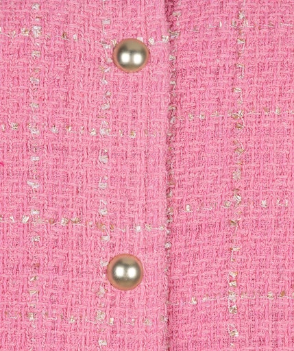 Cropped Boucle Jacket - Rose