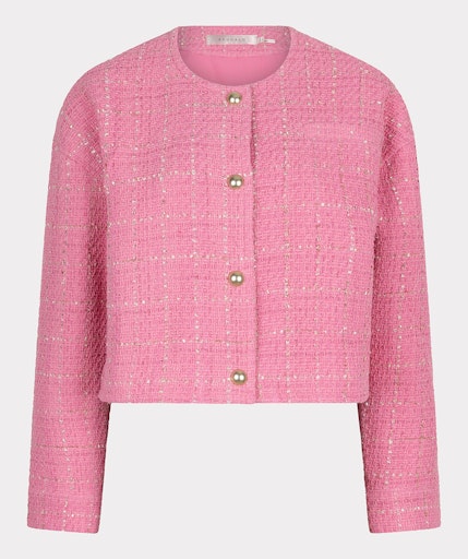 Cropped Boucle Jacket - Rose