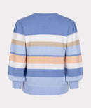 Striped Round Neck Jumper - Blue