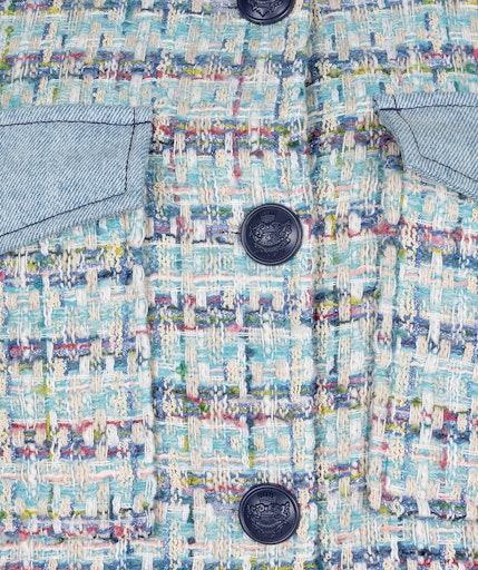 Jeans Accent Tweed Jacket - Blue