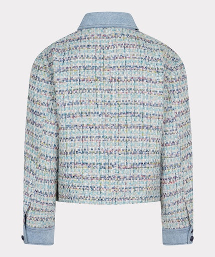 Jeans Accent Tweed Jacket - Blue