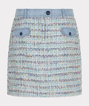 Jeans Accent Tweed Skirt - Blue